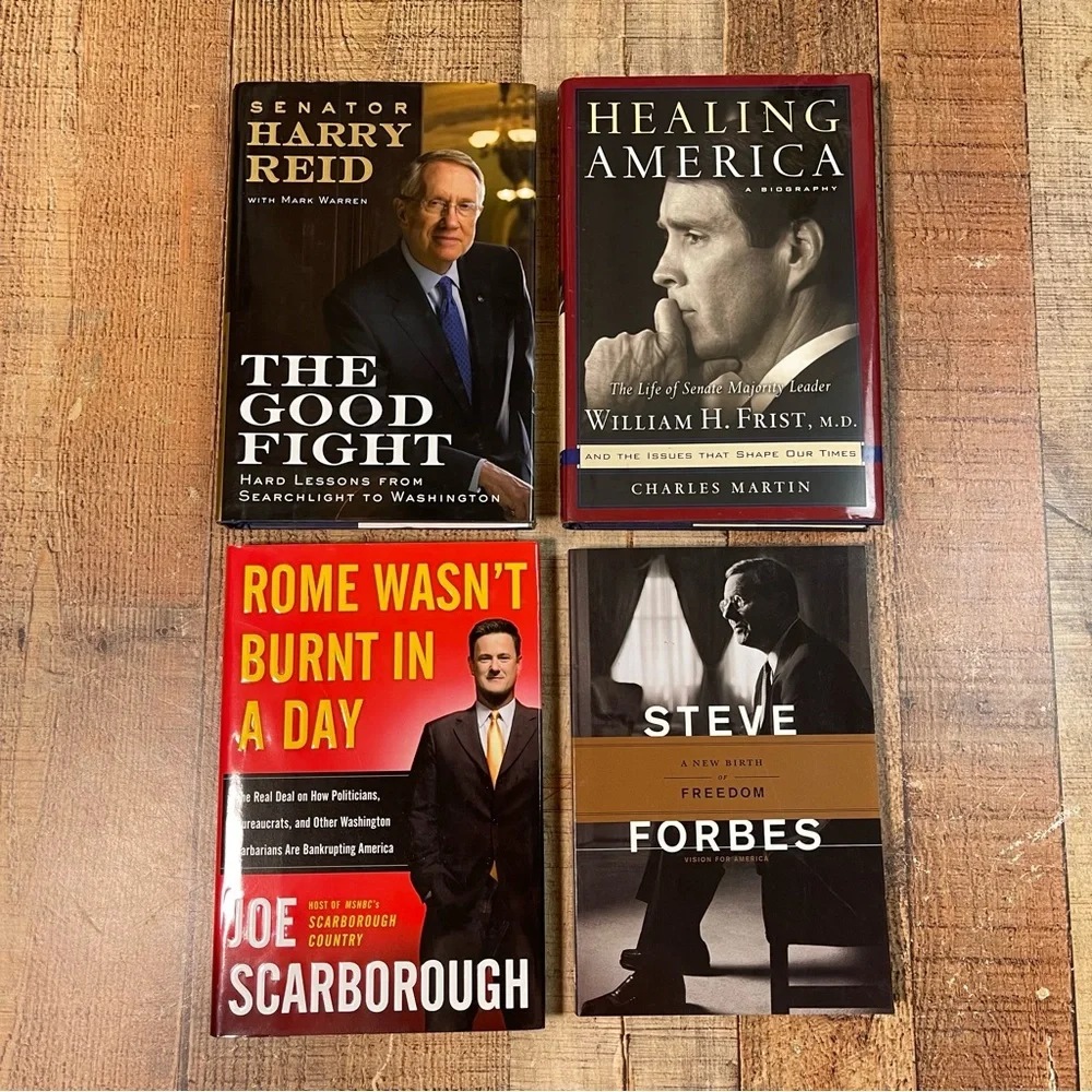 Political and Biographical Coffee Table Book Bundle Harry Reid Steve Forbes